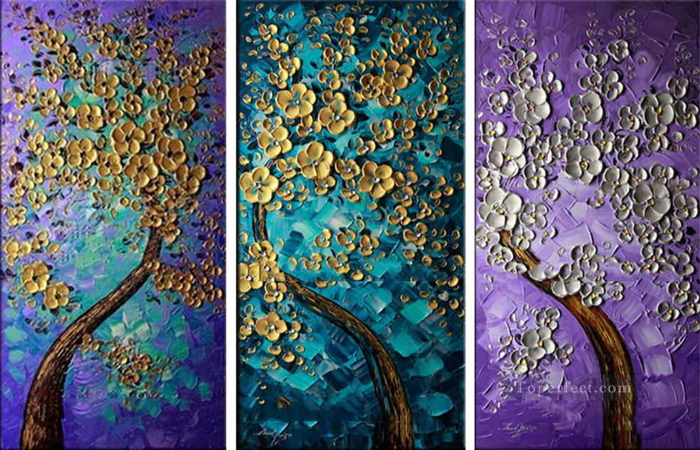 paneles de árboles textura 3D Pintura al óleo